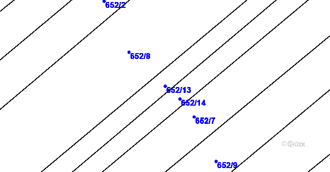 Parcela st. 652/13 v KÚ Děhylov, Katastrální mapa