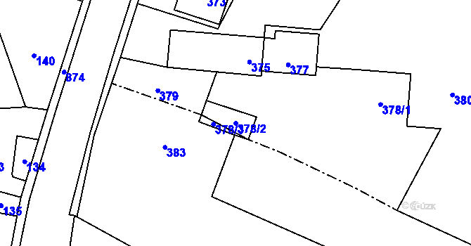Parcela st. 378/2 v KÚ Děhylov, Katastrální mapa
