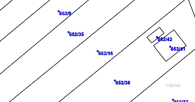 Parcela st. 652/16 v KÚ Děhylov, Katastrální mapa