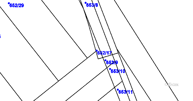Parcela st. 652/17 v KÚ Děhylov, Katastrální mapa