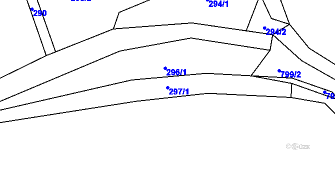 Parcela st. 297/1 v KÚ Děhylov, Katastrální mapa