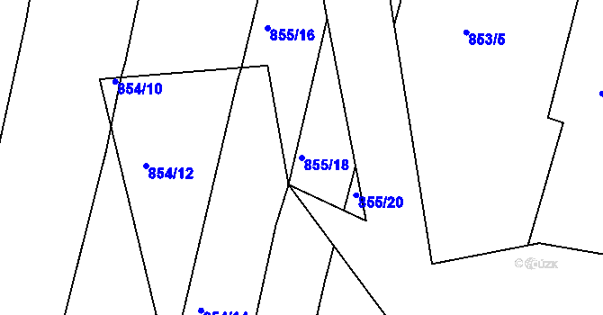 Parcela st. 855/18 v KÚ Děhylov, Katastrální mapa