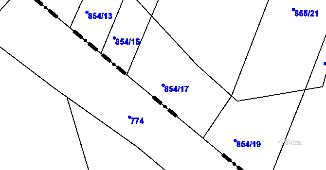 Parcela st. 854/17 v KÚ Děhylov, Katastrální mapa