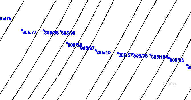 Parcela st. 805/40 v KÚ Děhylov, Katastrální mapa