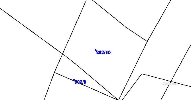 Parcela st. 802/10 v KÚ Děhylov, Katastrální mapa