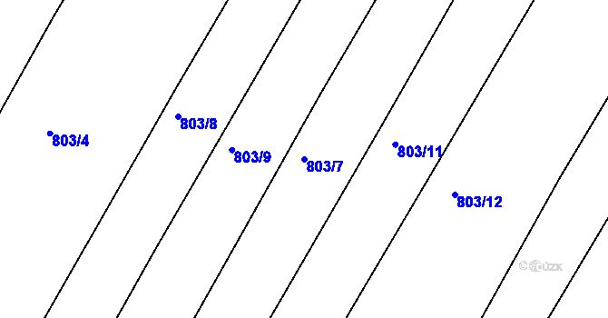 Parcela st. 803/7 v KÚ Děhylov, Katastrální mapa