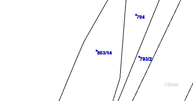 Parcela st. 803/14 v KÚ Děhylov, Katastrální mapa