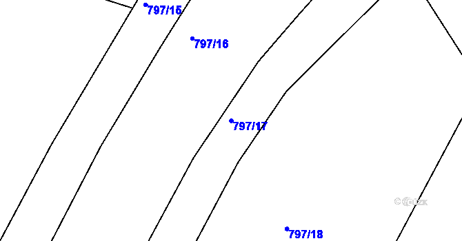 Parcela st. 797/17 v KÚ Děhylov, Katastrální mapa