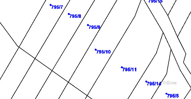 Parcela st. 795/10 v KÚ Děhylov, Katastrální mapa