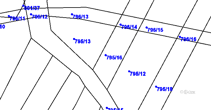 Parcela st. 795/16 v KÚ Děhylov, Katastrální mapa