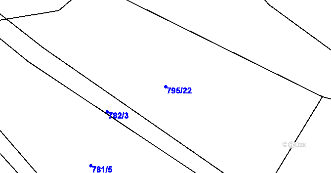Parcela st. 795/22 v KÚ Děhylov, Katastrální mapa