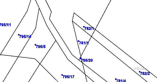 Parcela st. 781/1 v KÚ Děhylov, Katastrální mapa
