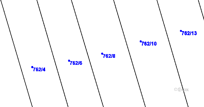 Parcela st. 762/8 v KÚ Děhylov, Katastrální mapa