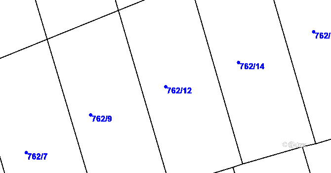 Parcela st. 762/12 v KÚ Děhylov, Katastrální mapa