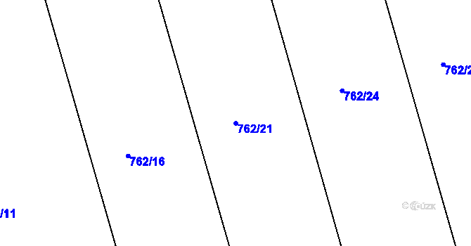 Parcela st. 762/21 v KÚ Děhylov, Katastrální mapa
