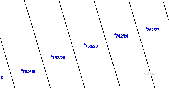Parcela st. 762/23 v KÚ Děhylov, Katastrální mapa
