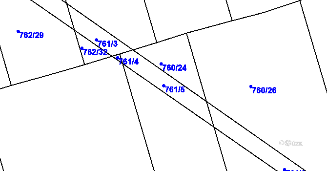 Parcela st. 761/5 v KÚ Děhylov, Katastrální mapa