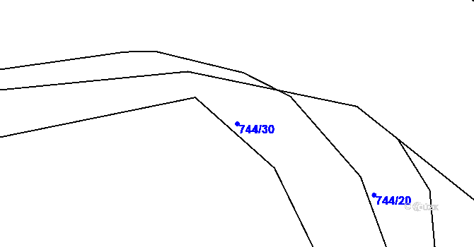 Parcela st. 744/30 v KÚ Děhylov, Katastrální mapa