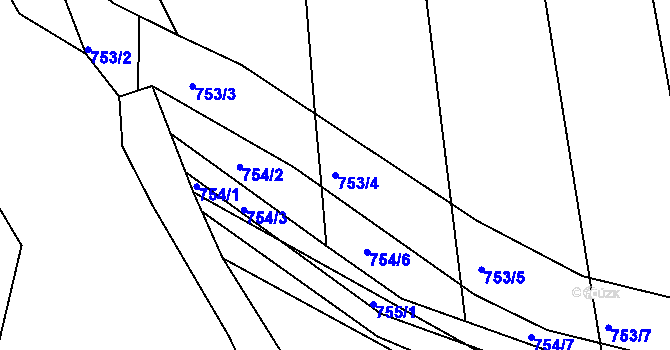Parcela st. 753/4 v KÚ Děhylov, Katastrální mapa