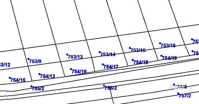 Parcela st. 753/14 v KÚ Děhylov, Katastrální mapa