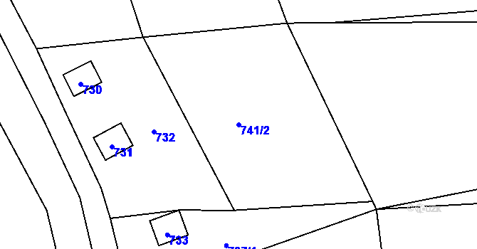 Parcela st. 741/2 v KÚ Děhylov, Katastrální mapa