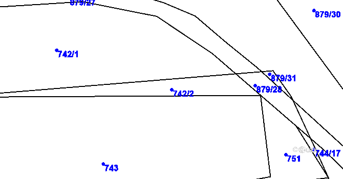 Parcela st. 742/2 v KÚ Děhylov, Katastrální mapa