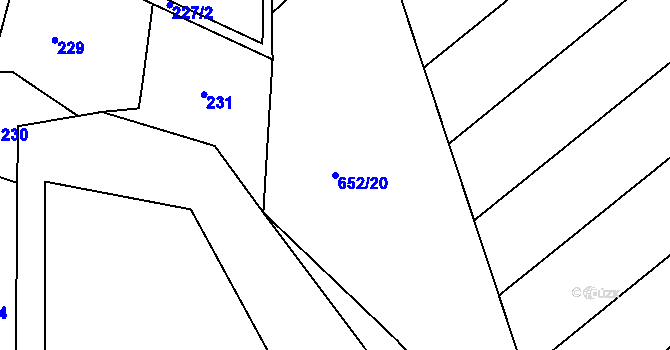 Parcela st. 652/20 v KÚ Děhylov, Katastrální mapa