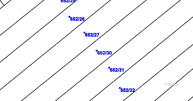Parcela st. 652/30 v KÚ Děhylov, Katastrální mapa