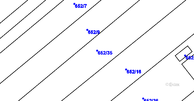 Parcela st. 652/35 v KÚ Děhylov, Katastrální mapa