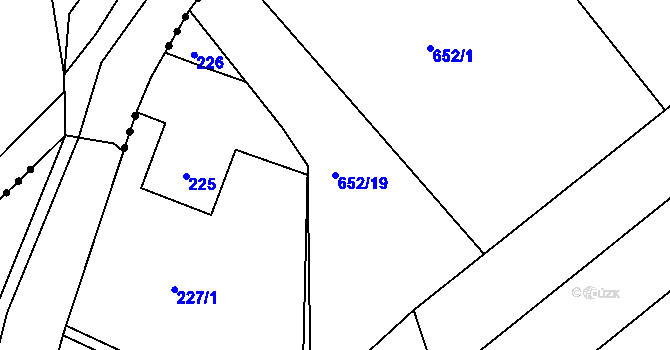 Parcela st. 652/19 v KÚ Děhylov, Katastrální mapa