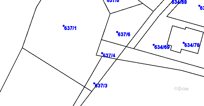 Parcela st. 637/4 v KÚ Děhylov, Katastrální mapa