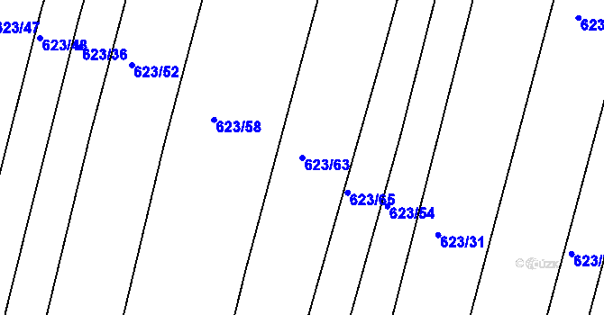 Parcela st. 623/63 v KÚ Děhylov, Katastrální mapa