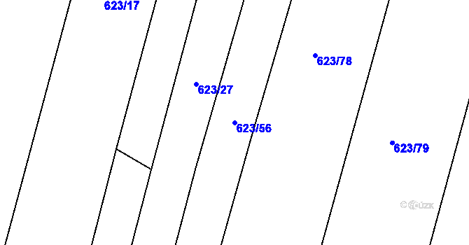 Parcela st. 623/56 v KÚ Děhylov, Katastrální mapa
