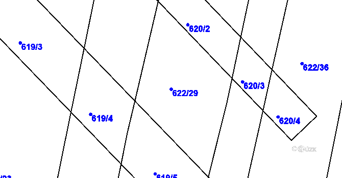 Parcela st. 622/29 v KÚ Děhylov, Katastrální mapa