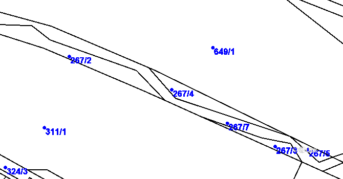 Parcela st. 267/4 v KÚ Děhylov, Katastrální mapa