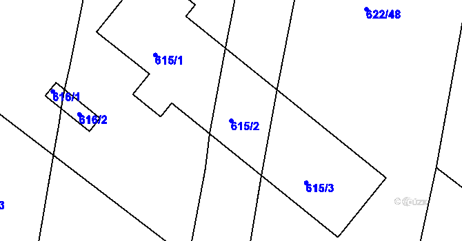 Parcela st. 615/2 v KÚ Děhylov, Katastrální mapa