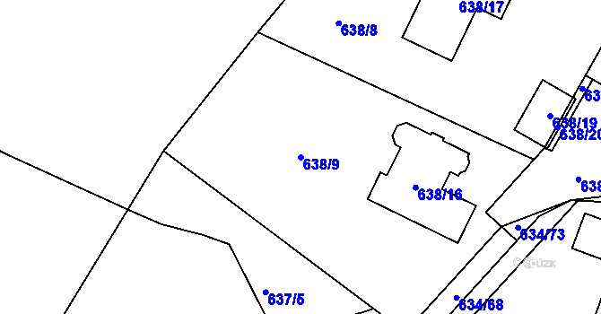 Parcela st. 638/9 v KÚ Děhylov, Katastrální mapa