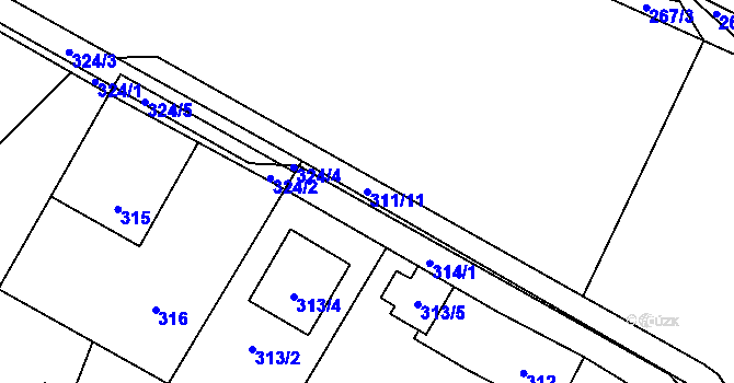 Parcela st. 311/11 v KÚ Děhylov, Katastrální mapa