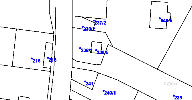 Parcela st. 238/5 v KÚ Děhylov, Katastrální mapa