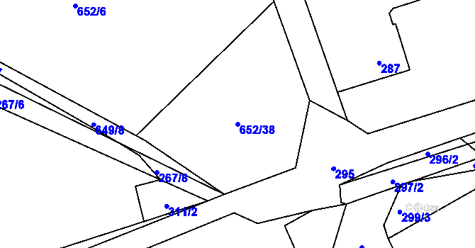 Parcela st. 652/38 v KÚ Děhylov, Katastrální mapa