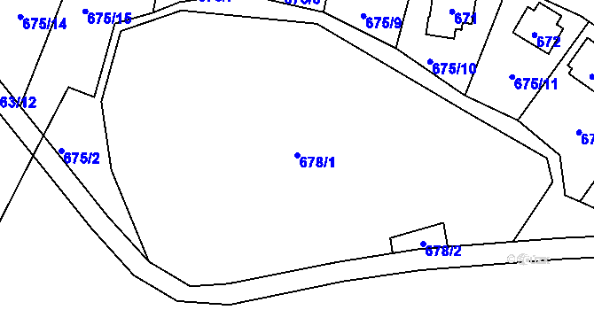 Parcela st. 678/1 v KÚ Děhylov, Katastrální mapa