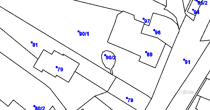 Parcela st. 90/2 v KÚ Děhylov, Katastrální mapa