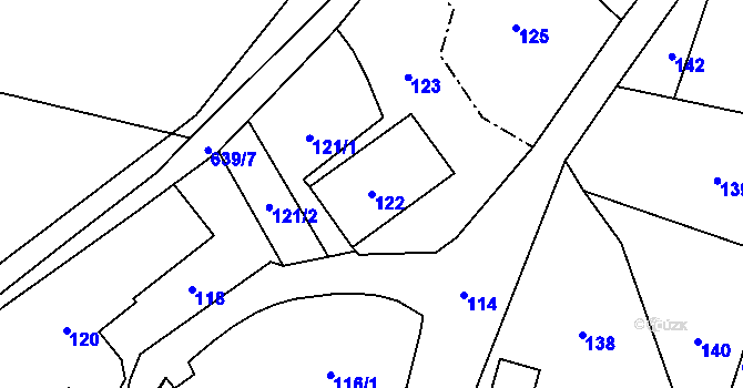 Parcela st. 122 v KÚ Děhylov, Katastrální mapa