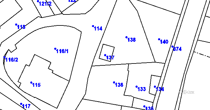 Parcela st. 137 v KÚ Děhylov, Katastrální mapa