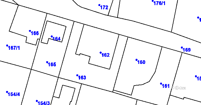 Parcela st. 162 v KÚ Děhylov, Katastrální mapa