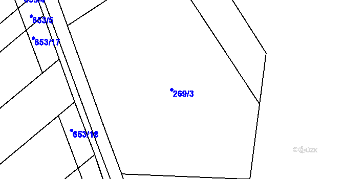 Parcela st. 269/3 v KÚ Děhylov, Katastrální mapa