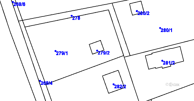 Parcela st. 279/2 v KÚ Děhylov, Katastrální mapa