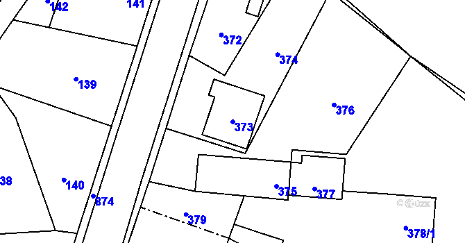 Parcela st. 373 v KÚ Děhylov, Katastrální mapa