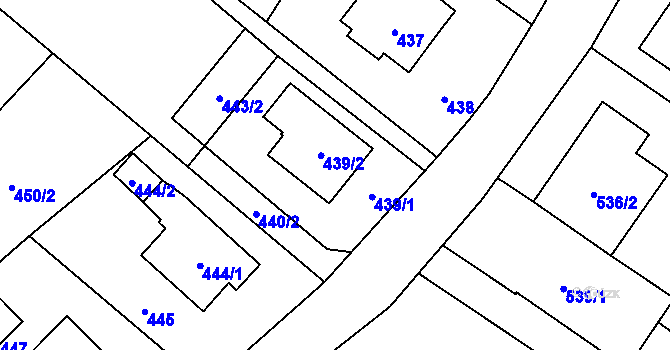 Parcela st. 439 v KÚ Děhylov, Katastrální mapa