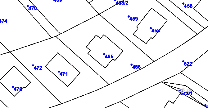Parcela st. 465 v KÚ Děhylov, Katastrální mapa